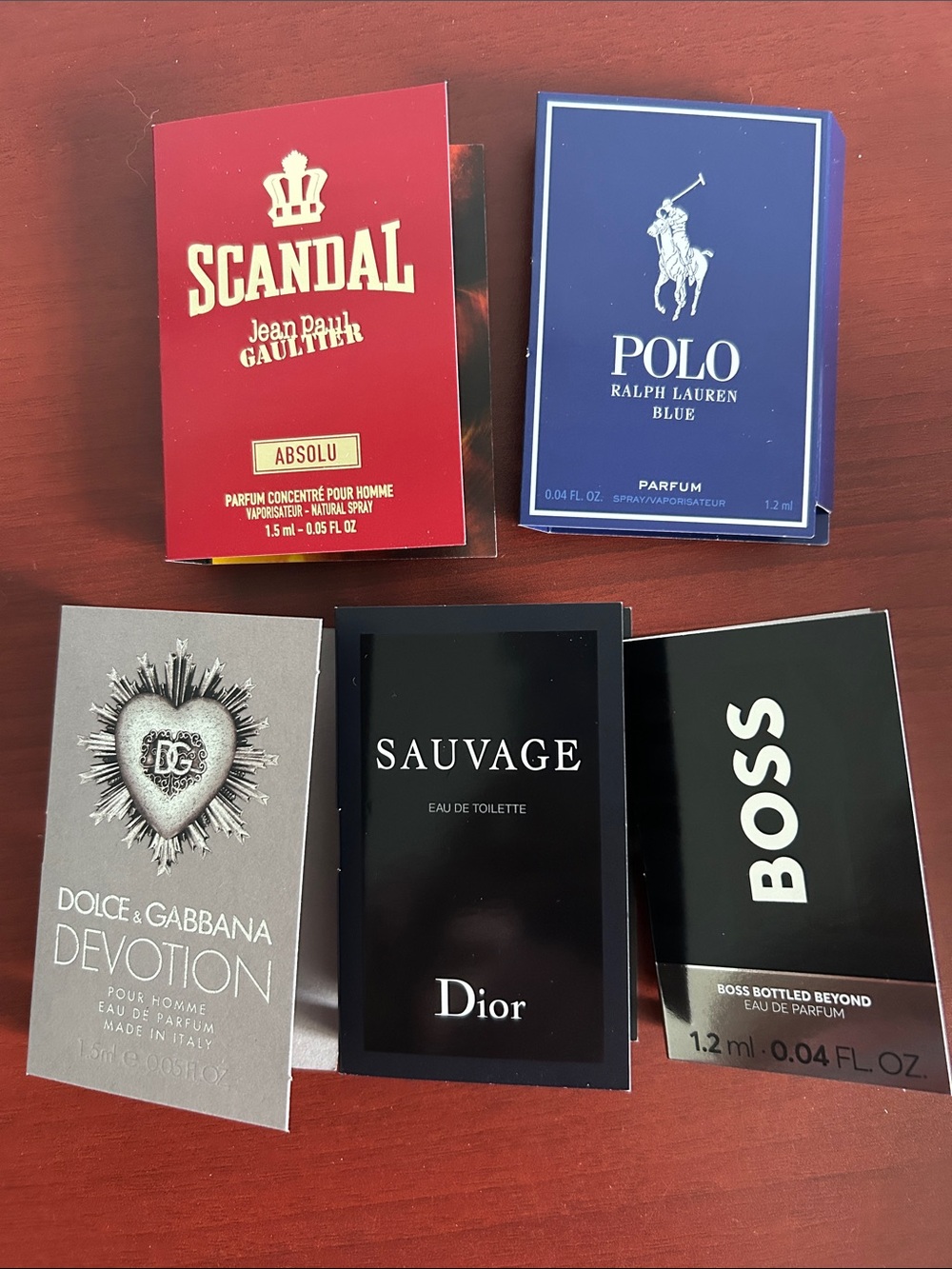 5 pieces men’s samples set